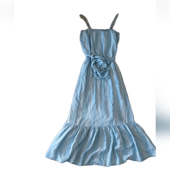 BB Dakota Women’s Blue and Striped Tailyn Tie Front Midi Nautical Dress S - Picture 8 of 15